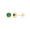 9k Yellow Gold Cubic Zirconia Earrings - 9ct Y/G Round 5mm GREEN CZ Stud - by Hearts Forever Jewellers