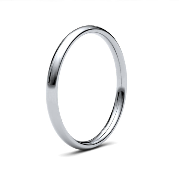 18k White Gold Ring - 18ct White Gold Standard Weight Court Profile Mirror Finish Wedding Ring - by Hearts Forever Jewellers