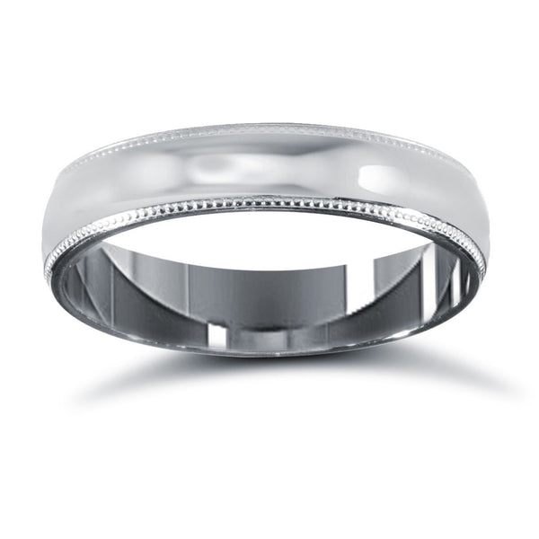 18k White Gold Ring - 18ct White Gold Standard Weight Court Profile Mirror Finish Wedding Ring - by Hearts Forever Jewellers