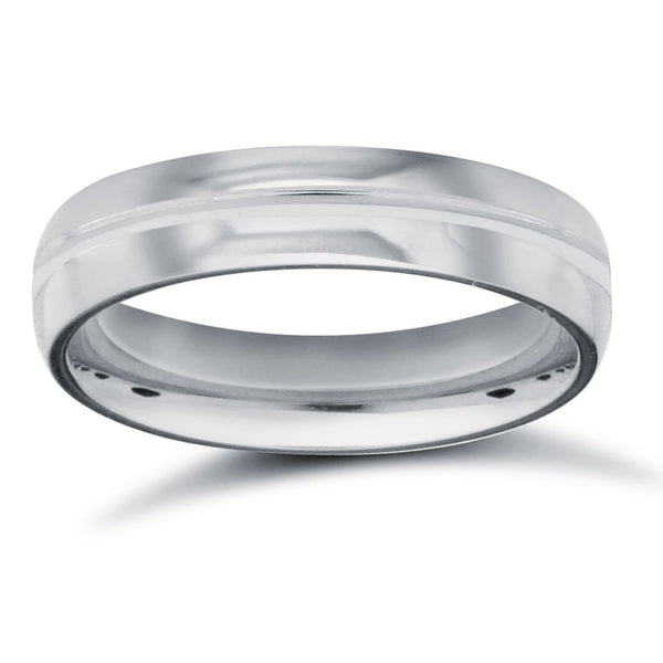 18k White Gold Ring - 18ct White Gold Standard Weight Court Profile Mirror Finish Wedding Ring - by Hearts Forever Jewellers