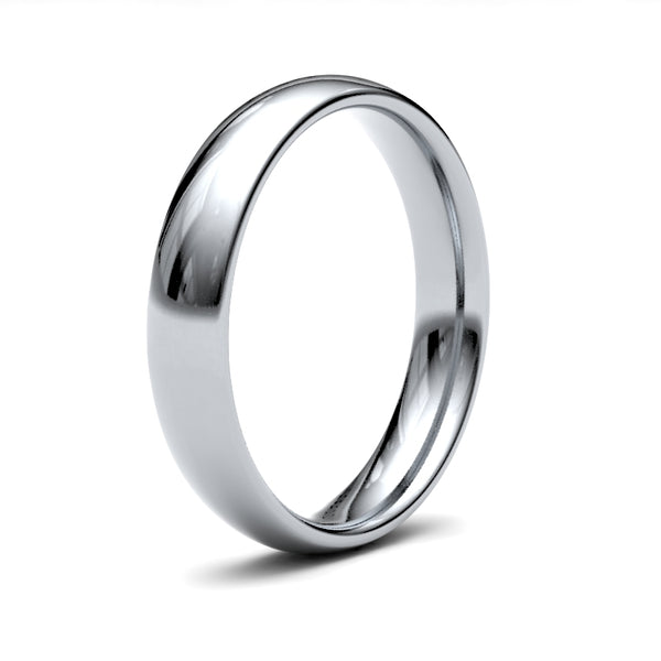 18k White Gold Ring - 18ct White Gold Standard Weight Court Profile Mirror Finish Wedding Ring - by Hearts Forever Jewellers