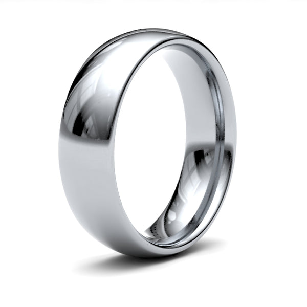 18k White Gold Ring - 18ct White Gold Standard Weight Court Profile Mirror Finish Wedding Ring - by Hearts Forever Jewellers