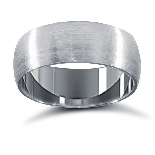 18k White Gold Ring - 18ct White Gold Standard Weight Court Profile Satin Wedding Ring - by Hearts Forever Jewellers