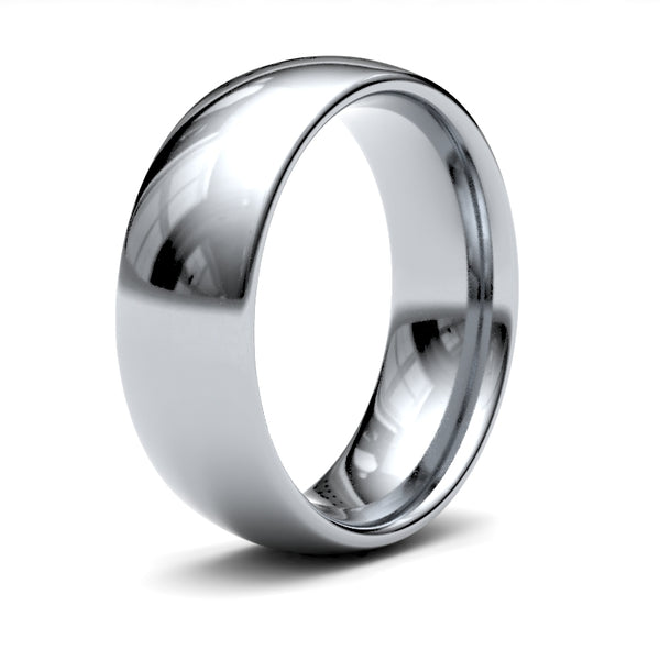 18k White Gold Ring - 18ct White Gold Standard Weight Court Profile Mirror Finish Wedding Ring - by Hearts Forever Jewellers
