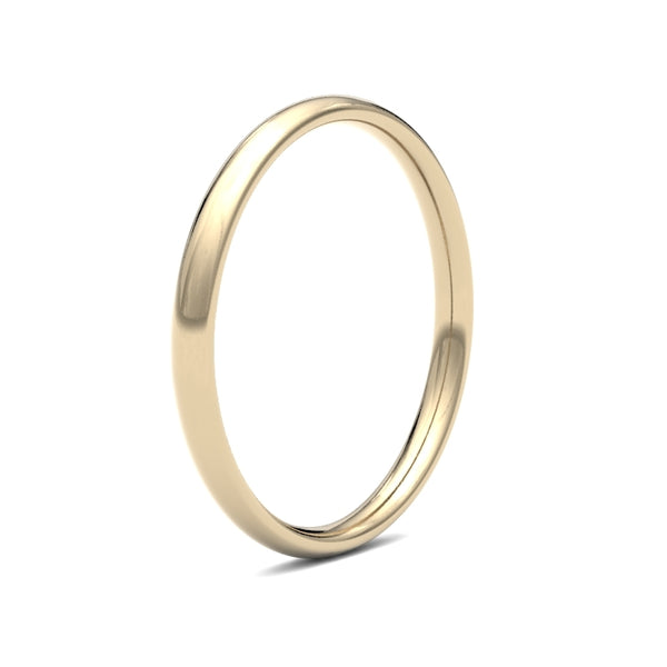 18k Yellow Gold Ring - 18ct Yellow Gold Standard Weight Court Profile Mirror Finish Wedding Ring - by Hearts Forever Jewellers