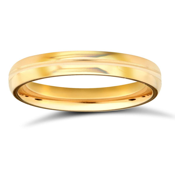 18k Yellow Gold Ring - 18ct Yellow Gold Standard Weight Court Profile Mirror Finish Wedding Ring - by Hearts Forever Jewellers