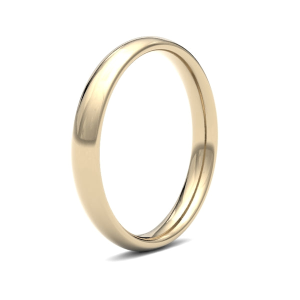 18k Yellow Gold Ring - 18ct Yellow Gold Standard Weight Court Profile Mirror Finish Wedding Ring - by Hearts Forever Jewellers