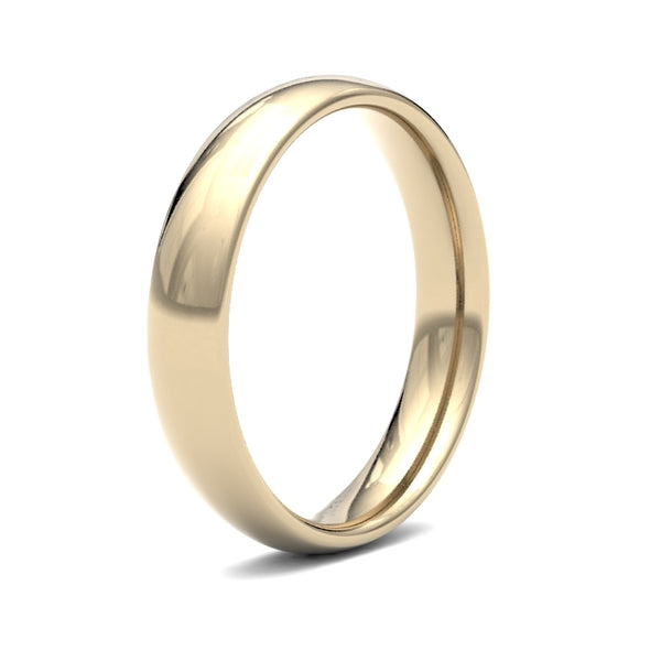 18k Yellow Gold Ring - 18ct Yellow Gold Standard Weight Court Profile Mirror Finish Wedding Ring - by Hearts Forever Jewellers
