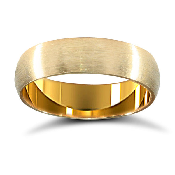 Ring - 22ct Yellow Gold Standard Weight 5mm Court Profile Satin Wedding Ring - by Hearts Forever Jewellers