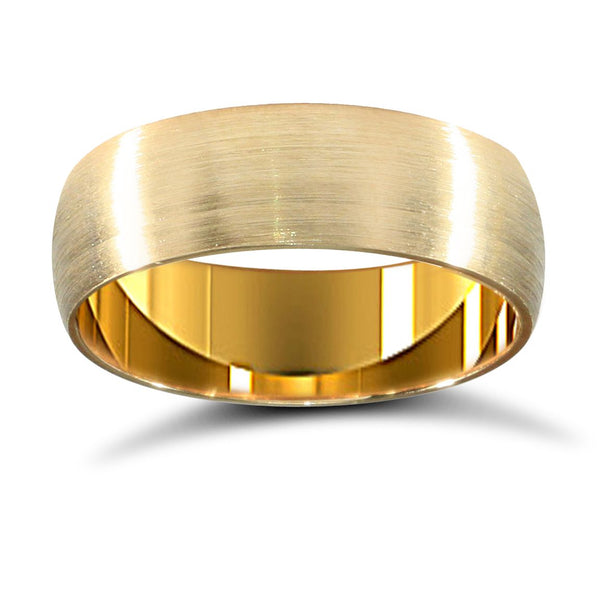 Ring - 22ct Yellow Gold Standard Weight 6mm Court Profile Satin Wedding Ring - by Hearts Forever Jewellers