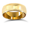 Ring - 22ct Yellow Gold Standard Weight 7mm Court Profile Mill Grain Wedding Ring - by Hearts Forever Jewellers