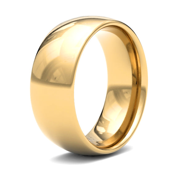 Ring - 22ct Yellow Gold Standard Weight 8mm Court Profile Mirror Finish Wedding Ring - by Hearts Forever Jewellers