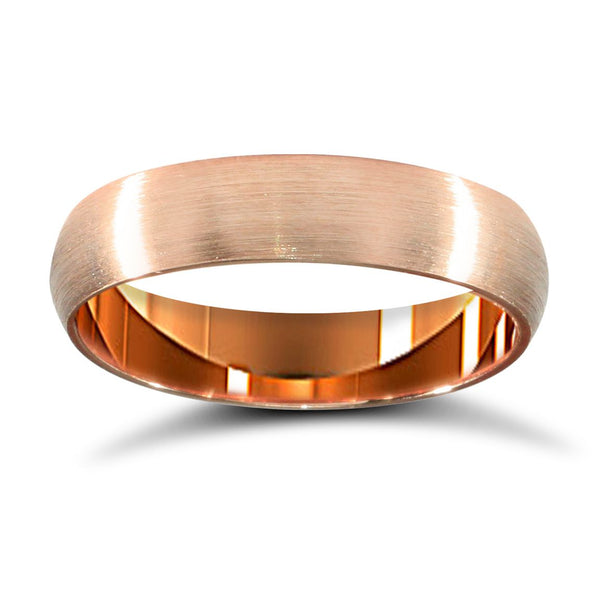 9k Rose Gold Ring - 9ct Rose Gold Standard Weight Court Profile Mirror Finish Wedding Ring - by Hearts Forever Jewellers