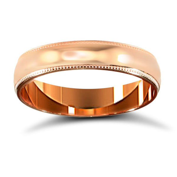 9k Rose Gold Ring - 9ct Rose Gold Standard Weight Court Profile Mirror Finish Wedding Ring - by Hearts Forever Jewellers