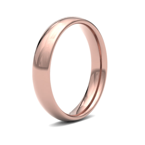 9k Rose Gold Ring - 9ct Rose Gold Standard Weight Court Profile Mirror Finish Wedding Ring - by Hearts Forever Jewellers