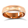 9ct Rose Gold Premium Weight Court Profile Mirror Finish Wedding Ring