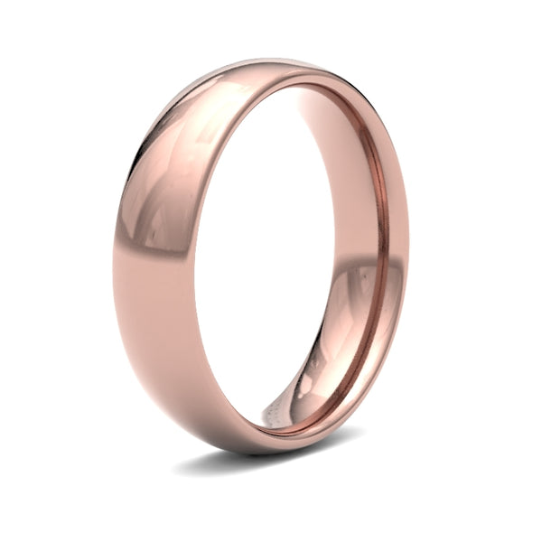 9k Rose Gold Ring - 9ct Rose Gold Standard Weight Court Profile Mirror Finish Wedding Ring - by Hearts Forever Jewellers