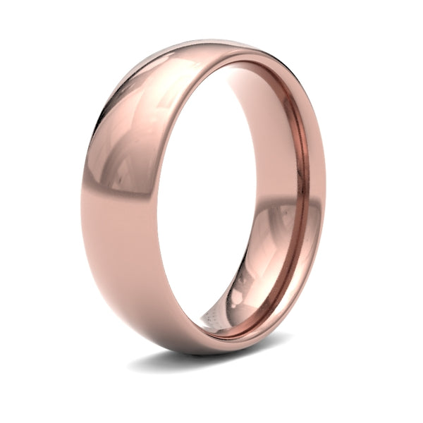 9k Rose Gold Ring - 9ct Rose Gold Standard Weight Court Profile Mirror Finish Wedding Ring - by Hearts Forever Jewellers