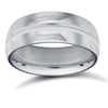 9k White Gold Ring - 9ct White Gold Standard Weight Court Profile Centre Groove Wedding Ring - by Hearts Forever Jewellers