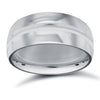 9k White Gold Ring - 9ct White Gold Standard Weight Court Profile Centre Groove Wedding Ring - by Hearts Forever Jewellers