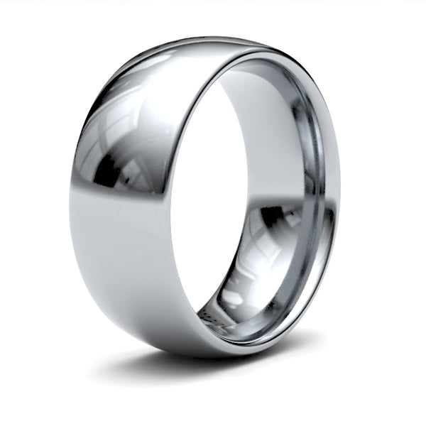 9k White Gold Ring - 9ct White Gold Standard Weight Court Profile Mirror Finish Wedding Ring - by Hearts Forever Jewellers
