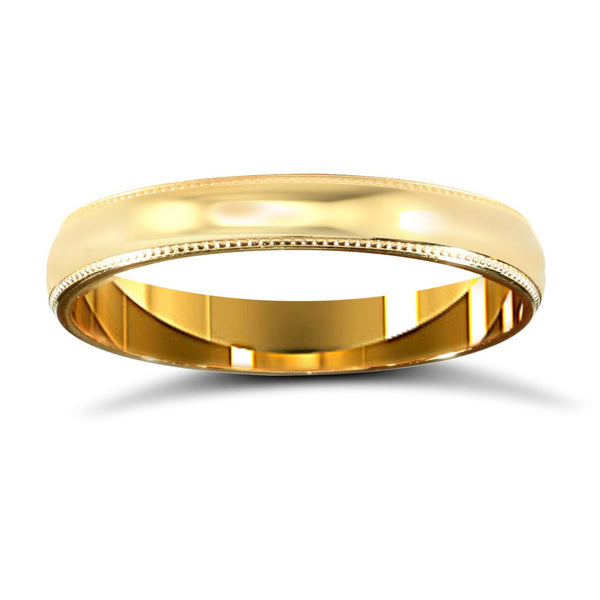 9k Yellow Gold Ring - 9ct Yellow Gold Standard Weight Court Profile Mirror Finish Wedding Ring - by Hearts Forever Jewellers