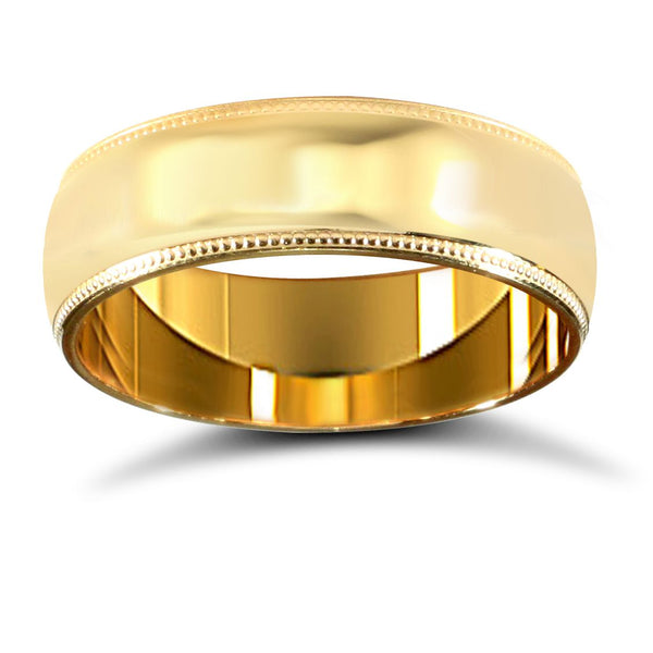 9k Yellow Gold Ring - 9ct Yellow Gold Standard Weight Court Profile Mirror Finish Wedding Ring - by Hearts Forever Jewellers
