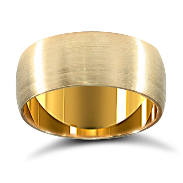 9k Yellow Gold Ring - 9ct Yellow Gold Standard Weight Court Profile Satin Wedding Ring - by Hearts Forever Jewellers