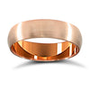 18k Rose Gold Ring - 18ct Rose Gold Standard Weight D-Shape Profile Mirror Finish Wedding Ring - by Hearts Forever Jewellers