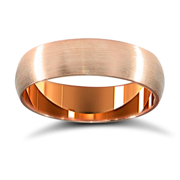 18k Rose Gold Ring - 18ct Rose Gold Standard Weight D-Shape Profile Mirror Finish Wedding Ring - by Hearts Forever Jewellers