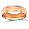 18ct Rose Gold Premium Weight D-Shape Profile Mirror Finish Wedding Ring