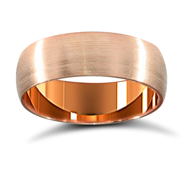 18k Rose Gold Ring - 18ct Rose Gold Standard Weight D-Shape Profile Mirror Finish Wedding Ring - by Hearts Forever Jewellers