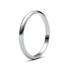 18ct White Gold Standard Weight D-Shape Profile Mirror Finish Wedding Ring