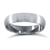 18ct White Gold Standard Weight D-Shape Profile Mirror Finish Wedding Ring