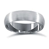 18ct White Gold Standard Weight D-Shape Profile Mirror Finish Wedding Ring