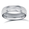 18ct White Gold Standard Weight D-Shape Profile Mirror Finish Wedding Ring