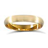 18ct Yellow Gold Standard Weight D-Shape Profile Mirror Finish Wedding Ring