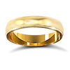 18ct Yellow Gold Premium Weight D-Shape Profile Mirror Finish Wedding Ring