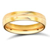 18ct Yellow Gold Premium Weight D-Shape Profile Mirror Finish Wedding Ring