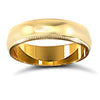 18ct Yellow Gold Premium Weight D-Shape Profile Mirror Finish Wedding Ring