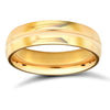 18ct Yellow Gold Standard Weight D-Shape Profile Mirror Finish Wedding Ring