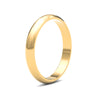 22ct Yellow Gold Standard Weight 3mm D Shaped Profile Mirror Finish Wedding Ring