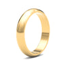 22ct Yellow Gold Standard Weight 4mm D Shaped Profile Mirror Finish Wedding Ring
