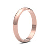 9ct Rose Gold Standard Weight D-Shape Profile Mirror Finish Wedding Ring