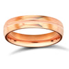 9ct Rose Gold Premium Weight D-Shape Profile Mirror Finish Wedding Ring