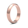 9ct Rose Gold Standard Weight D-Shape Profile Mirror Finish Wedding Ring