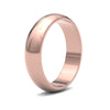9ct Rose Gold Standard Weight D-Shape Profile Mirror Finish Wedding Ring