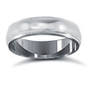 9ct White Gold Standard Weight D-Shape Profile Mirror Finish Wedding Ring
