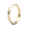 9ct Yellow Gold Standard Weight D-Shape Profile Mirror Finish Wedding Ring
