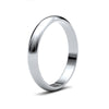 Platinum Standard Weight D-Shape Profile Mirror Finish Wedding Ring
